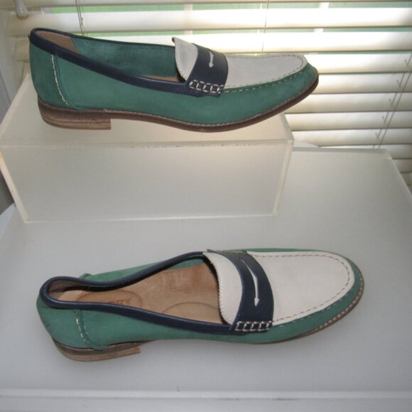 Sperry Top-Sider Women’s Leather Colorblock Penny Loafers Size 12 | Preppy Chic - Picture 4 of 8